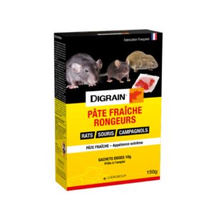 DIGRAIN® Pâte fraîche rongeurs 150g – Appâts anti rats, souris et campagnols